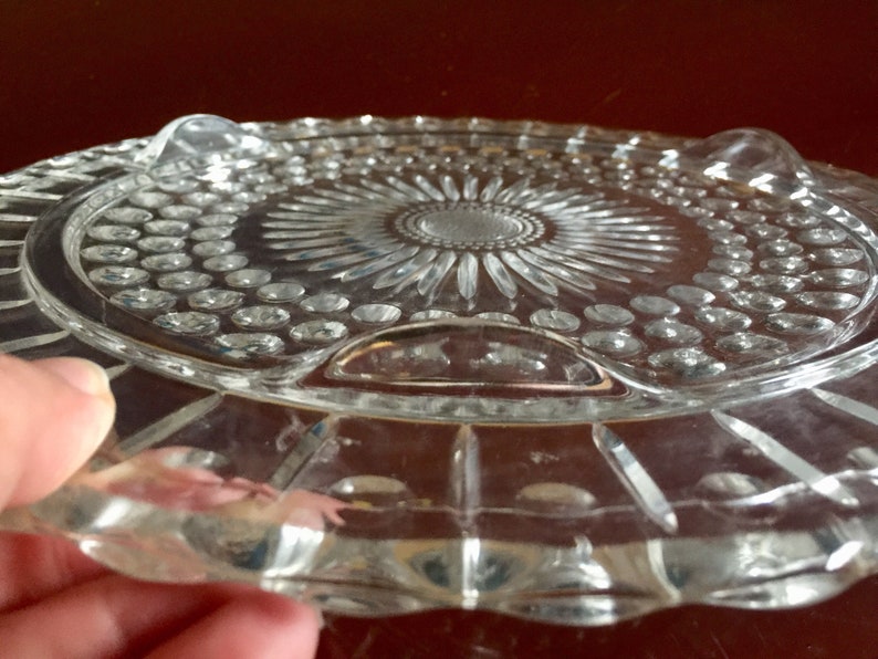 Round Clear Glass Platter Appetizer Cake Serving Large Etsy