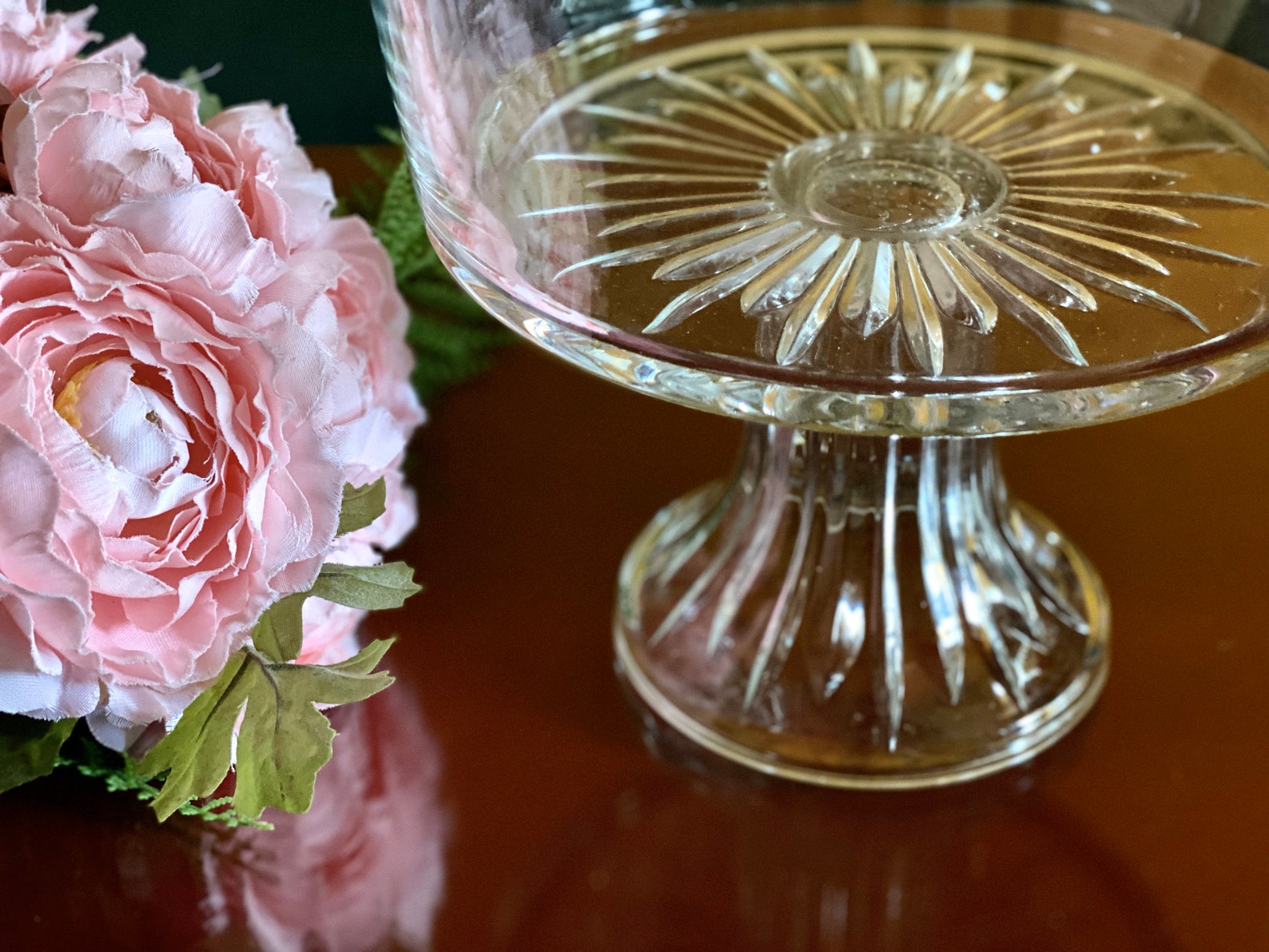 Italy Clear Glass Footed Trifle Bowl Punch Large Compote Vase Etsy