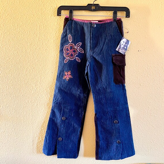 Kids Denim Blue Jeans 6X Bell Legs Flare Pants Gi… - image 1