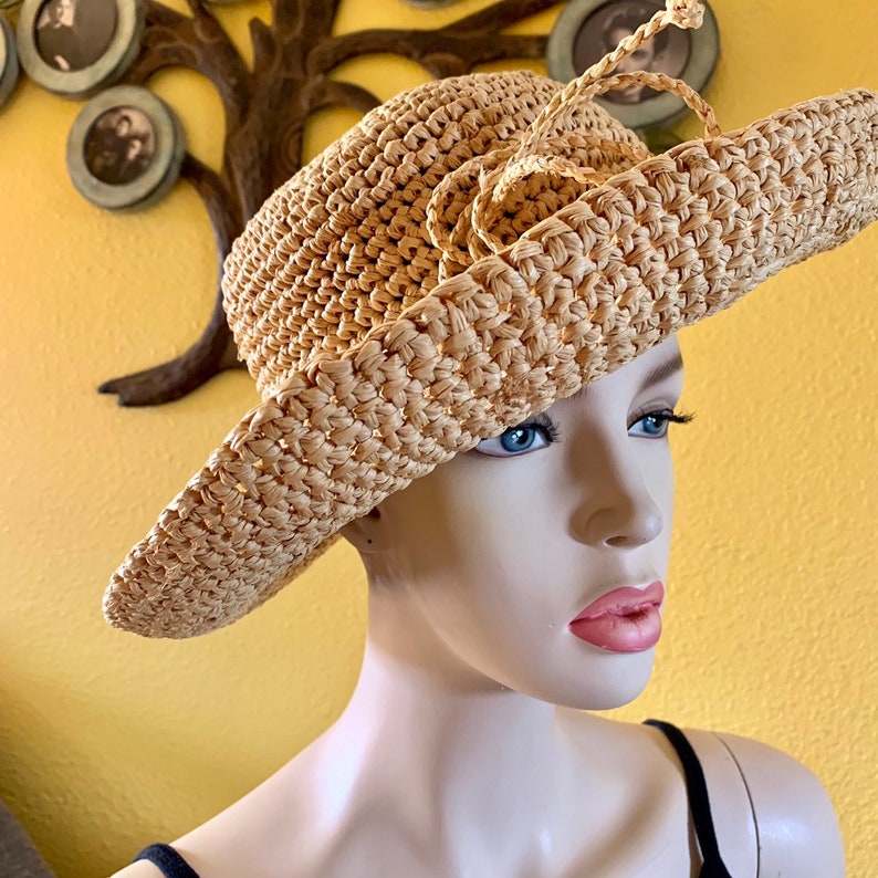 Scala Italian Straw Hat Natural Fiber Straw Womens Rolled Brim Etsy