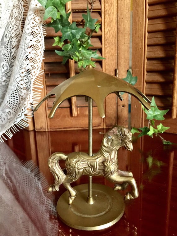 真鍮製ポニーメリーゴーランド馬像カントリー装飾乗馬ギフトクリスマス