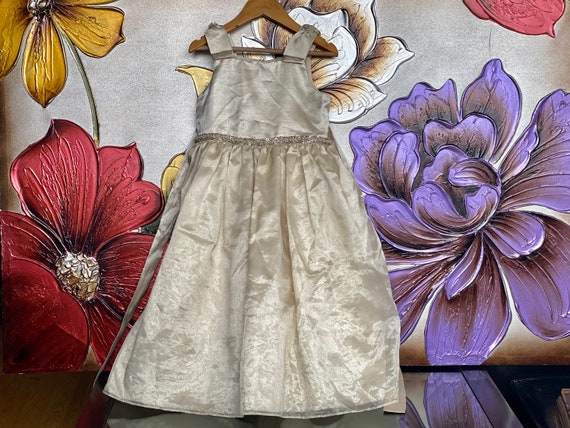 Bonnie Jean Gold Dress Toddler Formal Gown Flower… - image 1