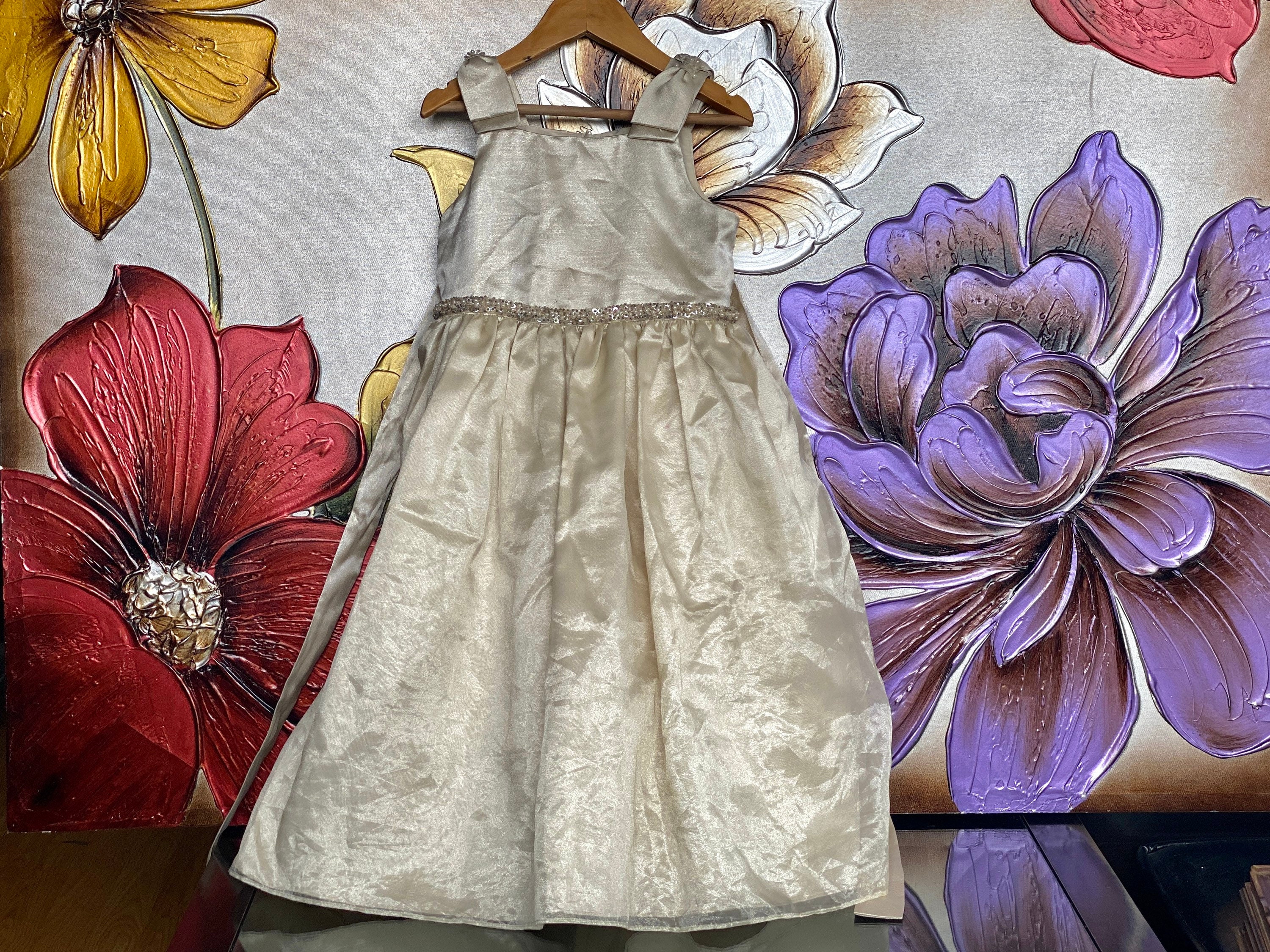 Bonnie Jean Gold Dress Toddler Formal Gown Flower Girl Ceremony 