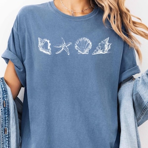 Comfort Colors Shirt Seashell Shirt Beach Shell Graphic Tee Coastal Starfish Shirt Summer Shirt Ocean Lover Gift Seashell Aesthetic Boho Tee