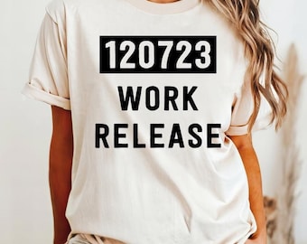 Work Release T-Shirt with Inmate Number Design Perfect for Office Humor Retirement Gift Funny Prison Inspired Shirt Retirement Party