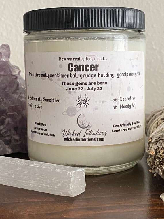 Cancer Dark Humor Sarcastic Funny Birthday Astrology Candle 8oz Cancer Dark Humor Sarcastic Funny Birthday Astrology Candle 8oz