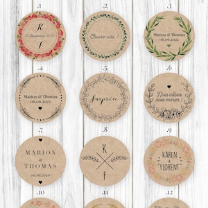 Personalisierte selbstklebende Kraftetiketten, Hochzeit, Taufe, Geburtstag oder personalisierter Text Ihrer Wahl - 20er-Pack