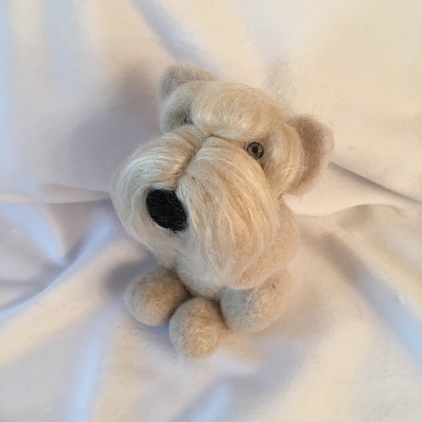 Needle felted Dog home decor for Schnauzer moms. Ukrainian art, Stand with Ukraine, made in Ukraine