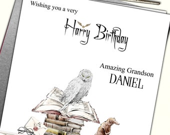 XL Personalised Harry Potter Birthday Card Son Daughter Grandson Nephew