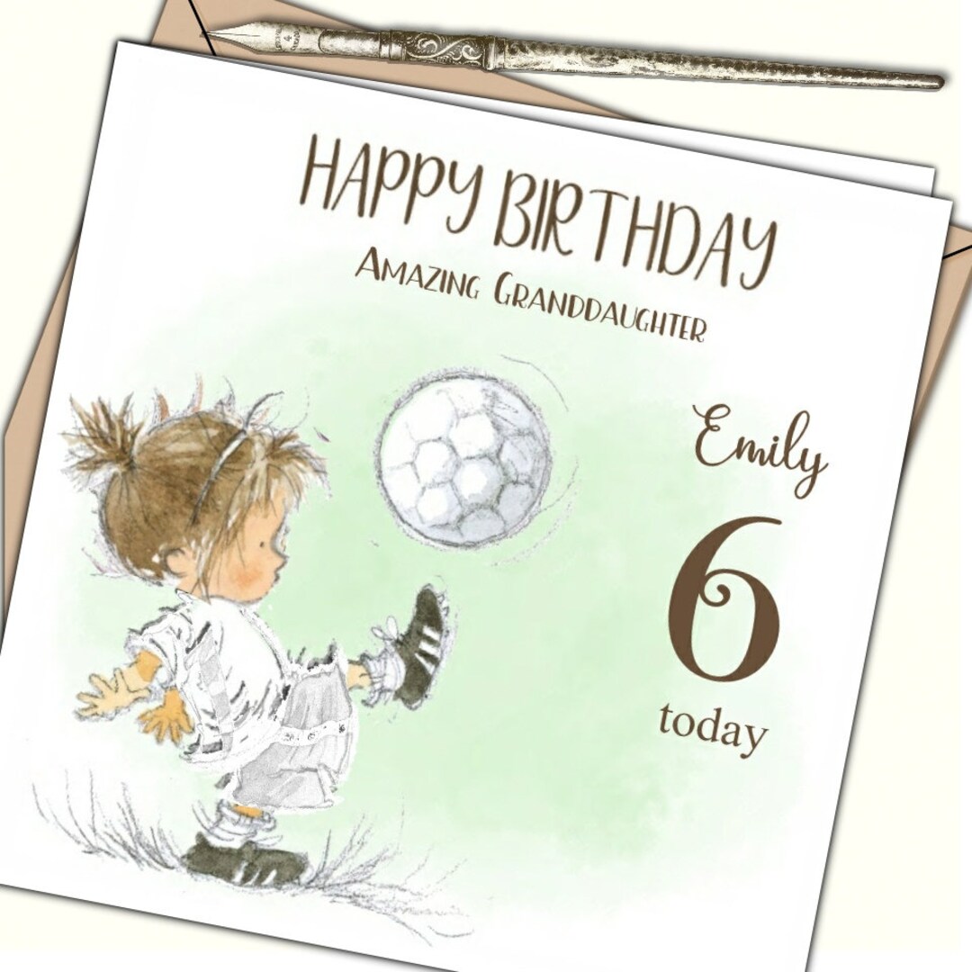 Girls Womens Football Birthday Card for Daughter Granddaughter - Etsy Girls Womens Football Birthday Card for Daughter Granddaughter - Etsy