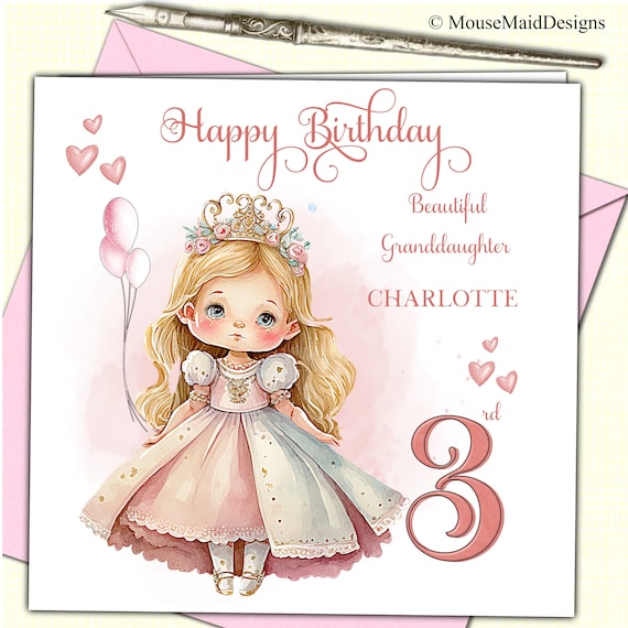 Fairy Birthday Card For Girl Happy Birthday Daughter Granddaughter