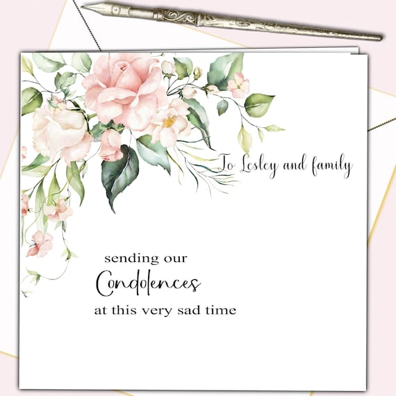 On The Loss Of Your Wife Roses Design Sympathy Condolence