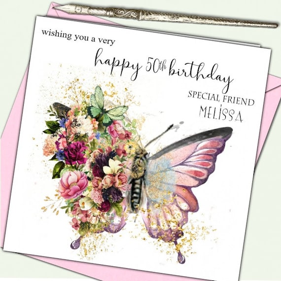 Flower Birthday Card With Envelope - View #7
