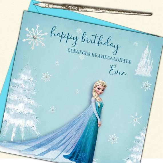 NAME 1st 2nd 3rd 4th Personalised Frozen Princess Elsa Birthday Card ANY AGE