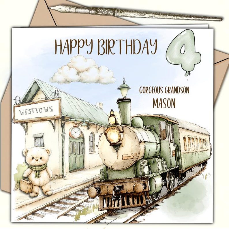 Birthday Card for Boy Son Great Grandson Nephew Cousin Godson 1st 2nd ...