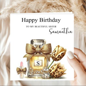 Personalised Birthday Card for her Sister Friend Mother Daughter 30th 40th 50th 60th (leopl)