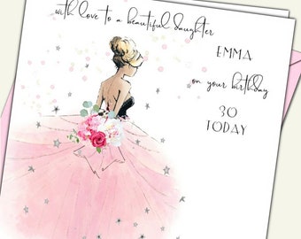 Birthday Card for her Daughter Great Granddaughter Niece Wife Friend Goddaughter Sister Cousin 16th 18th 21st 30th 40th Personalised (pbdb)