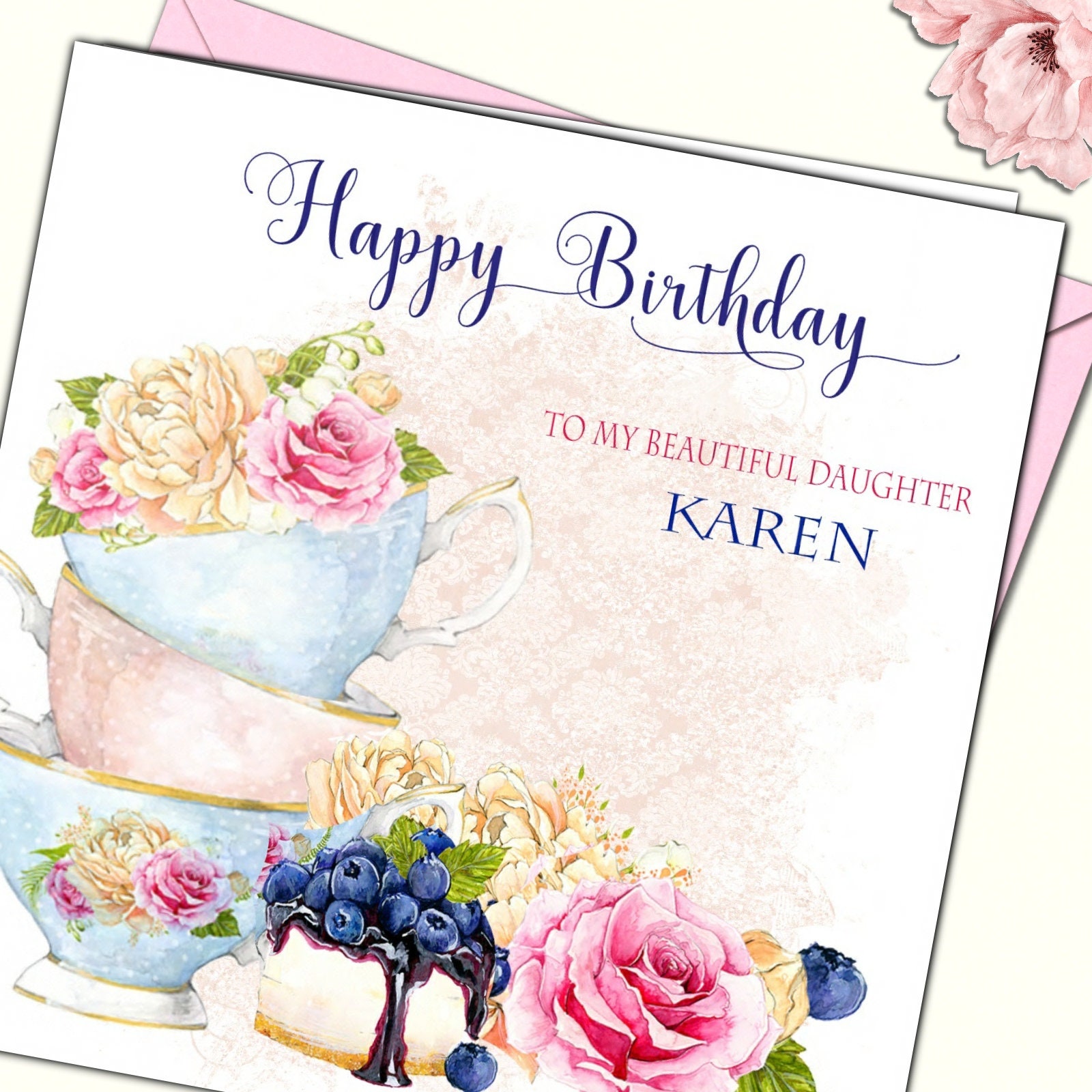 Personalised Birthday Card for Her Mother Grandmother Aunt photo