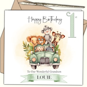 1st First Personalised Birthday Card for him Little Boy Son Great Grandson Godson Nephew (jac)