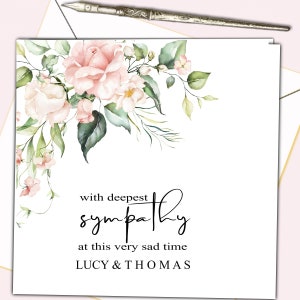 Personalised Sympathy Card Condolences Floral Thinking of You (vs)