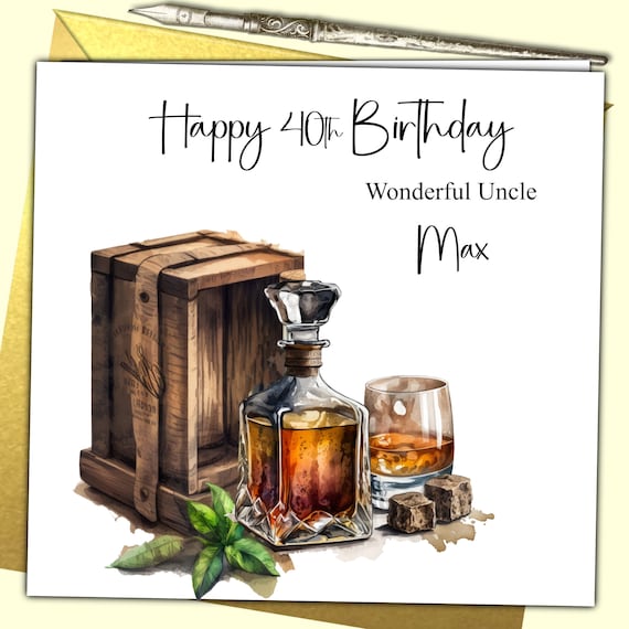 Geburtstagskarte Zum 80. Für Einen Besonderen Ehemann – Whiskey-Design Mit Persönlichem Text
