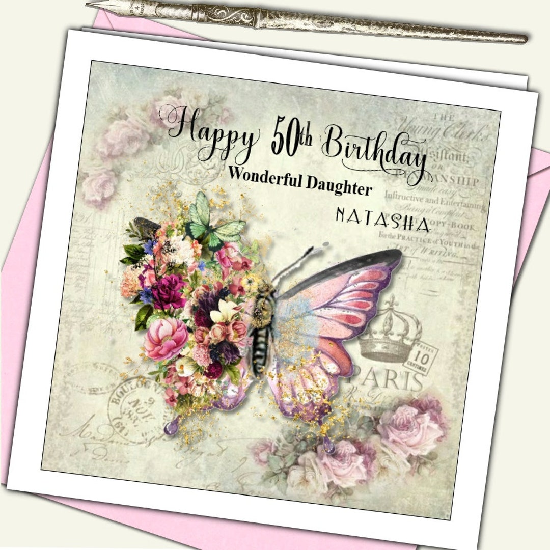 Tarjeta De Cumpleaños Personalizada De Unicornio: Para Hija, Nieta, Hermana O Amiga