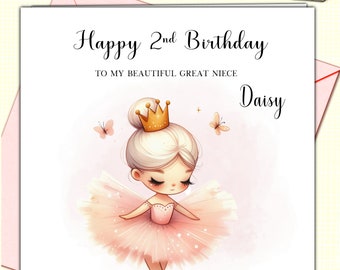 1st Birthday Card for Granddaughter Daughter Niece Great Niece Great Granddaughter Goddaughter Sister Cousin Personalised (bbwc-)
