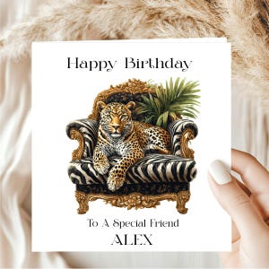 Personalised Big Cat Birthday Card Mother Daughter Niece Wife Cousin Sister