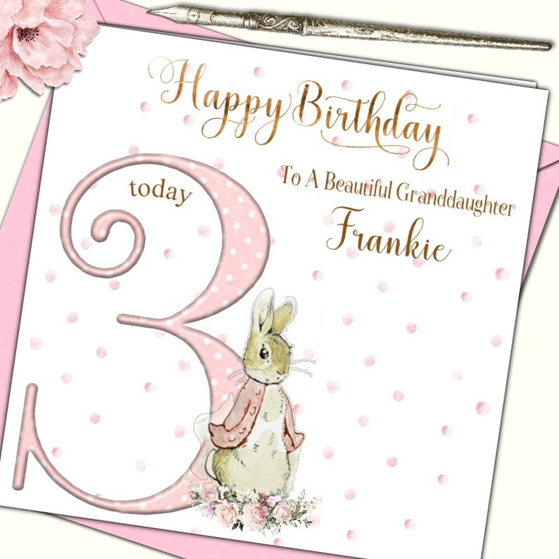 Personalised 3rd Birthday Card Great Granddaughter Daughter Etsy UK
