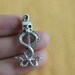 Skull Charms Antique Silver Tone 2 Sided 3D Snakes charm pendant 37*20mm