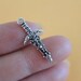 Knife Charms Antique Silver Tone 13x28mm Antique Silver sword Charms