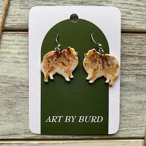 Pomeranian Dangle Earrings