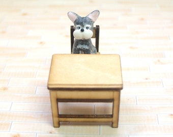 Miniature Schnauzer Diorama (Studying) - Miniature Diorama - Dog Lover's Gifts