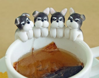 Schnauzer Tea Bag Holder - Miniature Schnauzer Gifts