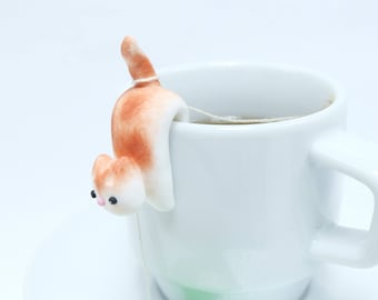 Cat Tea Bag Holder A - Cute Cat Tea Pot Teabag Holder - Cat Lovers Gifts - Funny Cup Decor