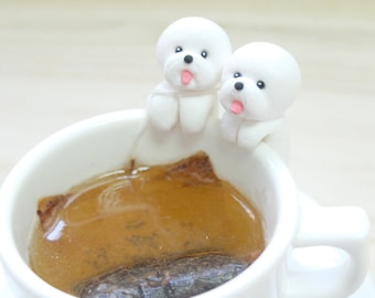 Bichon Frise Tea Bag Holder - Dog Lovers Gifts - Cup Decor - Mug Decor - Bowl Decor - Tea Lovers
