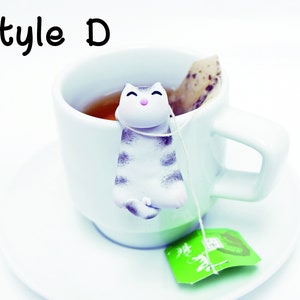 Tabby Cat Tea Bag Holder B Cute Cat Tea Pot Teabag Holder Sipping Cup Mug Decor Style D