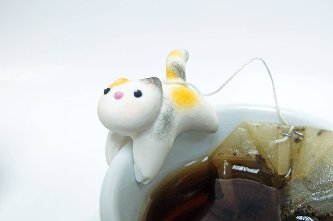 Tabby Cat Tea Bag Holder C Cute Cat Tea Pot Teabag Holder Cup Friends