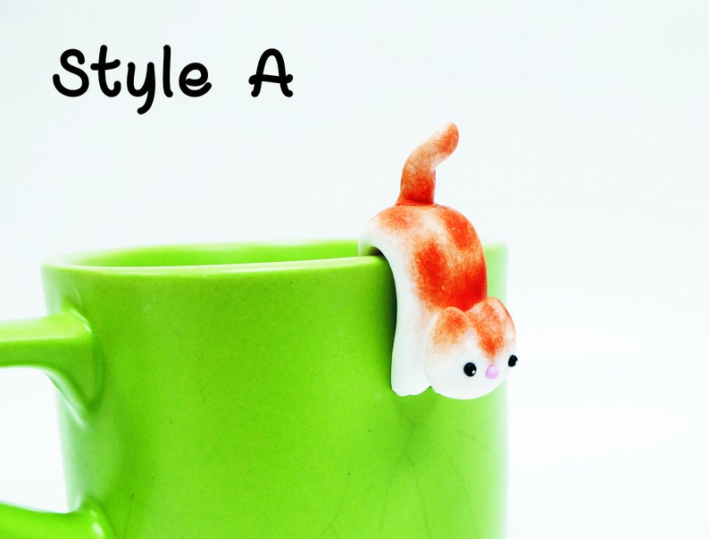 Tabby Cat Tea Bag Holder B Cute Cat Tea Pot Teabag Holder Sipping Cup Mug Decor Style A