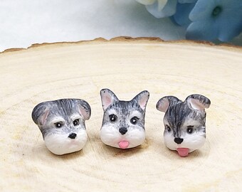 Handmade Miniature Schnauzer Stud Earrings – Dog Lover Gift