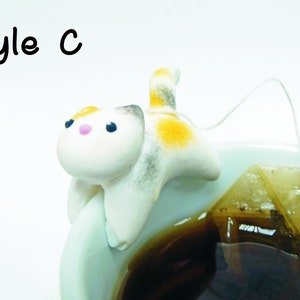 Tabby Cat Tea Bag Holder B Cute Cat Tea Pot Teabag Holder Sipping Cup Mug Decor Style C