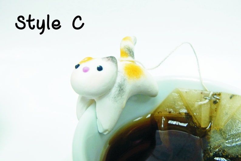 Tabby Cat Tea Bag Holder B Cute Cat Tea Pot Teabag Holder Sipping Cup Mug Decor Style C