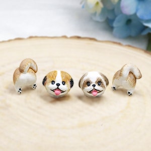 Shih Tzu Earrings - Lovers Gifts - Dogs Lover Gifts - Dogs Earrings - Shih Tzu Post Earrings
