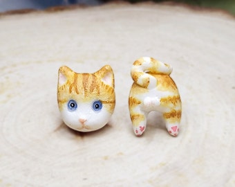 Cat earrings, Cat, Animal Earrings, Cat Mom, Cat lover gift, Gifts for her, Gifts for him, Handmade Jewellery