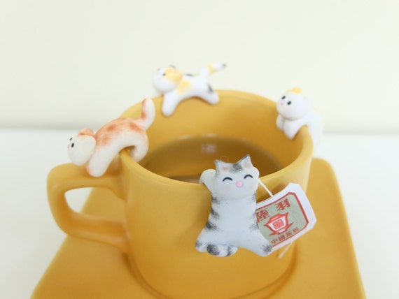 Cat Tea Bag Holder style A - Cute Cat Tea Pot Teabag Holder - Shop