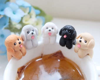 Toy Poodle Tea Bag Holder - Poodle Gift -  Cup Friends - Poodle Lover Gifts - Tea Lover Gift