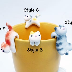 Tabby Cat Tea Bag Holder B Cute Cat Tea Pot Teabag Holder Sipping Cup Mug Decor image 5