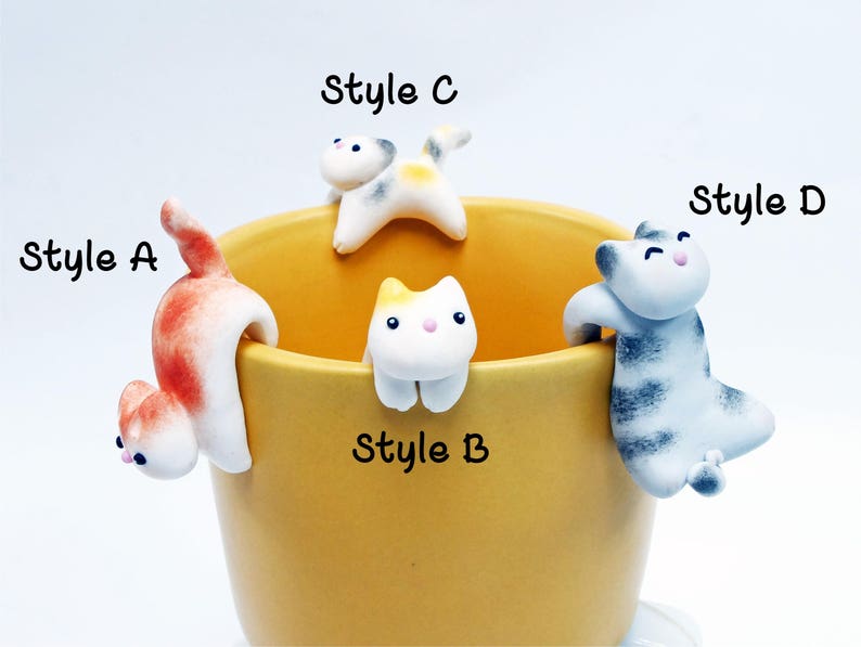 Tabby Cat Tea Bag Holder B Cute Cat Tea Pot Teabag Holder Sipping Cup Mug Decor image 5