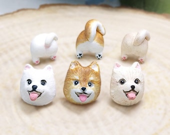 Pommern Ohrringe - Liebhaber Geschenke - Hunde Liebhaber Geschenke - Hunde Ohrringe - Pommern Post Ohrringe
