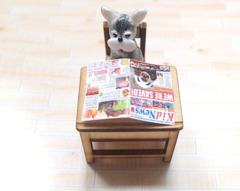 Zwergschnauzer Diorama (Studium) - Miniatur Diorama - Geschenke für Hundeliebhaber
